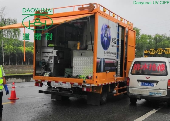 Layanan Mesin Perbaikan Pipa Selokan Tanpa Parit Perumahan CIPP LED Mercury Lamp UV Cure