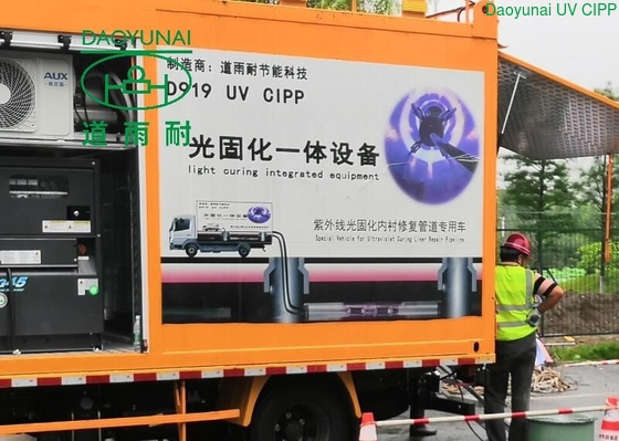 Layanan Mesin Perbaikan Pipa Selokan Tanpa Parit Perumahan CIPP LED Mercury Lamp UV Cure